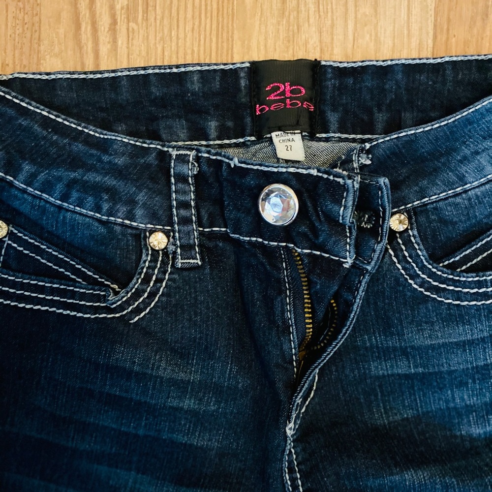 🤩2Bebe Rhinestone Jeans🤩 - Picture 3 of 5